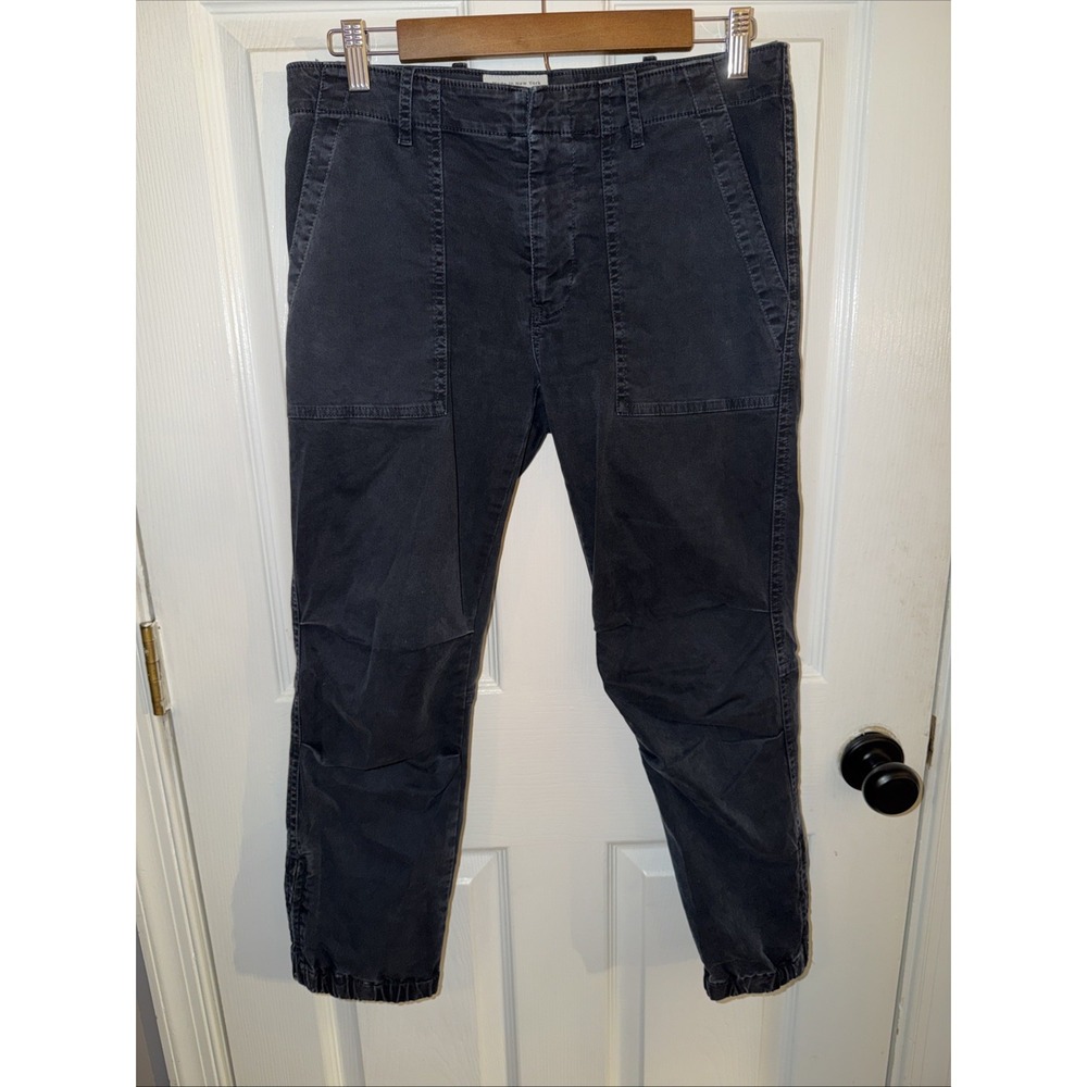 Nili Lotan Pants Womens Crop Military Twill Chino Zip Ankle Slim Stretch USA 4